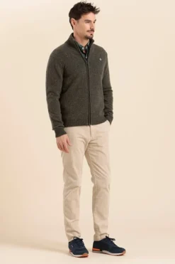 Homme Mat de Misaine Cardigan zippé avec laine moulinée TANDEM