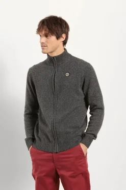Homme Mat de Misaine Cardigan zippé avec laine moulinée TANDEM