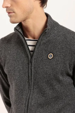 Homme Mat de Misaine Cardigan zippé avec laine moulinée TANDEM