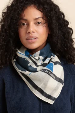 Femme Mat de Misaine carré en laine imprimé flowers