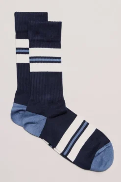 Homme Mat de Misaine Chaussettes rayées en coton egyptien