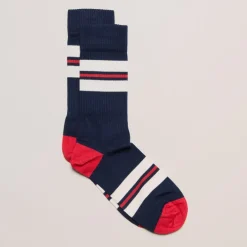 Homme Mat de Misaine Chaussettes rayées en coton égyptien