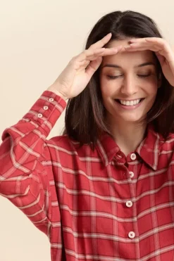 Femme Mat de Misaine chemise CHARME à carreaux en laine/viscose