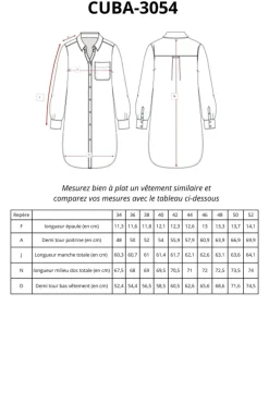 Femme Mat de Misaine chemise liquette CUBA en imprimé Liberty