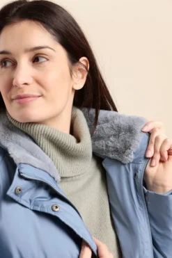 Femme Mat de Misaine doudoune longue avec capuche FLOCON