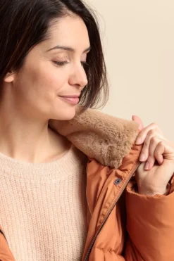 Femme Mat de Misaine doudoune longue avec capuche FLOCON