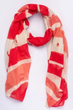 Femme Mat de Misaine echarpe en laine imprimé corail