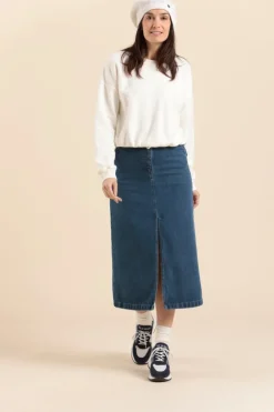 Femme Mat de Misaine jupe longue JASPER en jeans