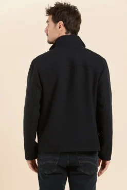 Homme Mat de Misaine manteau court BARNES en drap de laine