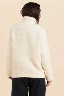 Femme Mat de Misaine manteau court FLAQUE en lainage