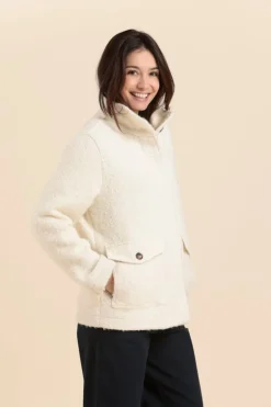 Femme Mat de Misaine manteau court FLAQUE en lainage