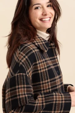 Femme Mat de Misaine manteau long FINLANDE à carreaux