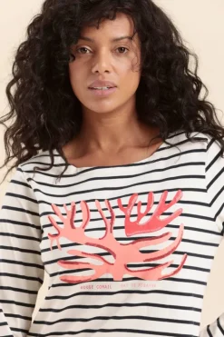 Femme Mat de Misaine mariniere avec serigraphie Corail