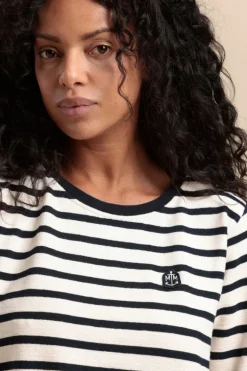 Femme Mat de Misaine Marinière MYRA avec bande boutonnée côtés en coton bio