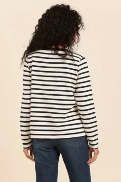 Femme Mat de Misaine Marinière MYRA avec bande boutonnée côtés en coton bio