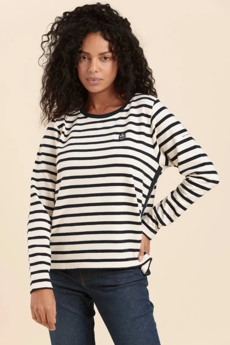 Femme Mat de Misaine Marinière MYRA avec bande boutonnée côtés en coton bio