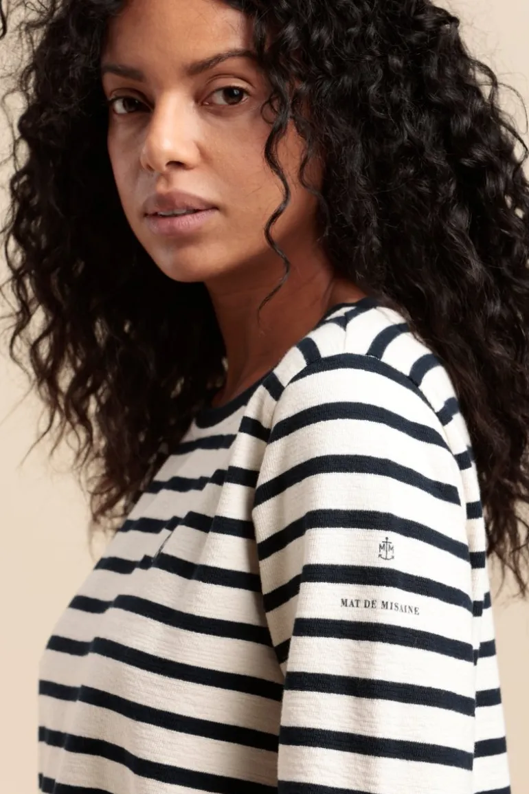 Femme Mat de Misaine Marinière MYRA avec bande boutonnée côtés en coton bio