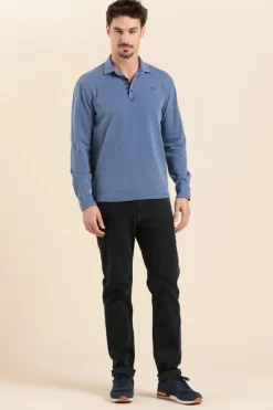 Homme Mat de Misaine polo MAGENTA avec détails rayés