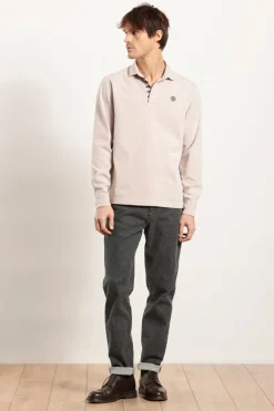 Homme Mat de Misaine polo MAGENTA avec détails rayés