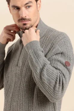 Homme Mat de Misaine pull camionneur zippé torsadé TWIST