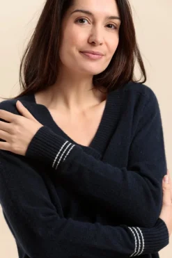 Femme Mat de Misaine pull col V TORINO en laine