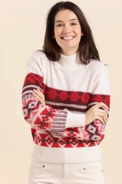 Femme Mat de Misaine pull jacquard THOLEN en laine