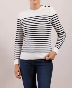 Femme Mat de Misaine Pull marin rayé femme x Royal Mer