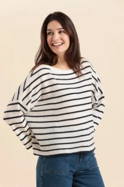 Femme Mat de Misaine pull TAKI oversize à rayures