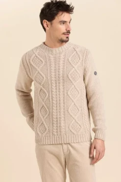 Homme Mat de Misaine pull torsadé col rond TORPILLE
