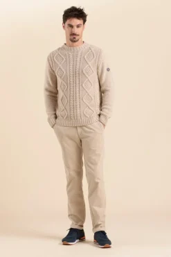 Homme Mat de Misaine pull torsadé col rond TORPILLE