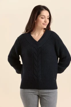 Femme Mat de Misaine Pull torsadé TRESSE