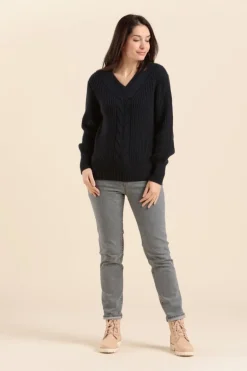 Femme Mat de Misaine Pull torsadé TRESSE