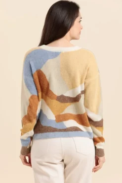 Femme Mat de Misaine pull TRACADIE motif camouflage en laine