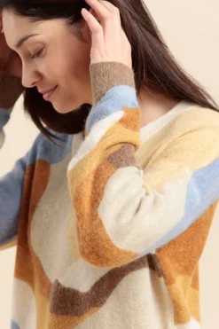 Femme Mat de Misaine pull TRACADIE motif camouflage en laine