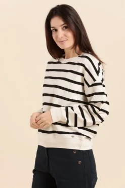 Femme Mat de Misaine sweat MIKELI rayé
