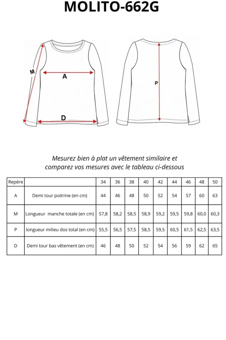 Femme Mat de Misaine tee-shirt MOLITO motif algues