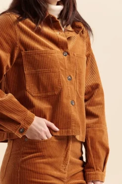 Femme Mat de Misaine veste courte en velours VINTA